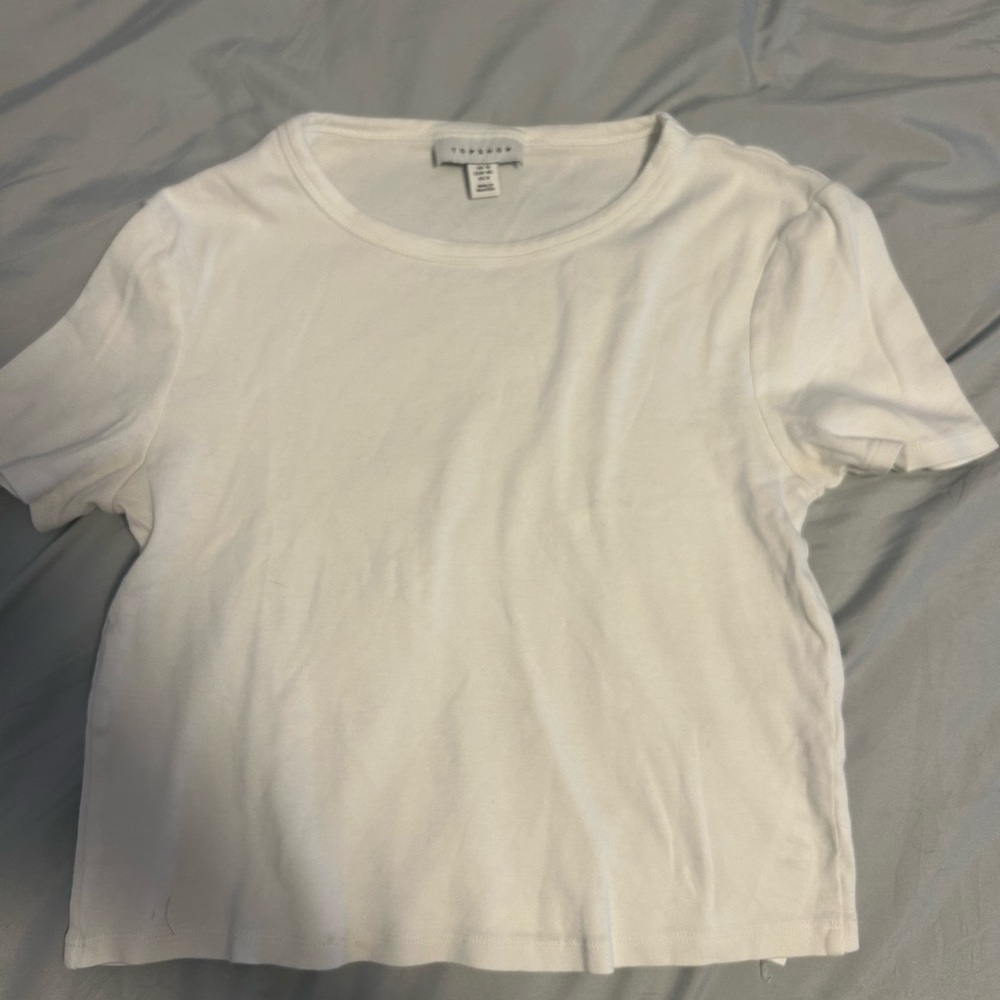 Basic white cropped top - top shop